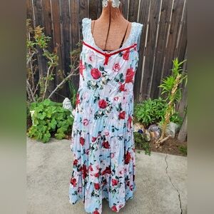 Floral Maxi Dress with Lace Accents
